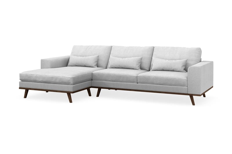 Copenhagen 4-personers Venstrevendt L-formet Divansofa i Stof - Lysegrå - Møbler - Sofaer - Sofa med chaiselong