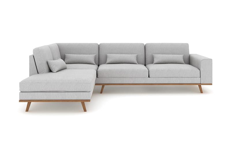 Copenhagen 4-personers Venstrevendt L-formet Chaiselongsofa i Stof - Grå - Møbler - Sofaer - Sofa med chaiselong