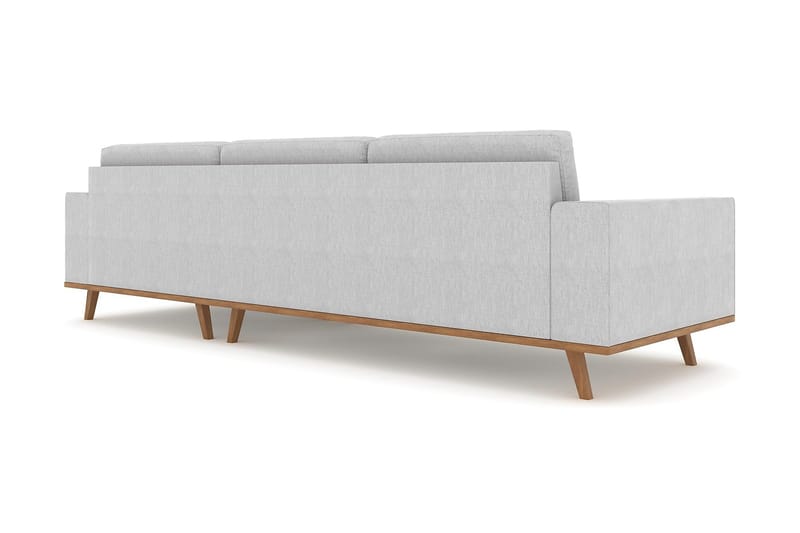 Copenhagen 4-personers Højrevendt L-formet Divansofa i Stof - Grå - Møbler - Sofaer - Sofa med chaiselong