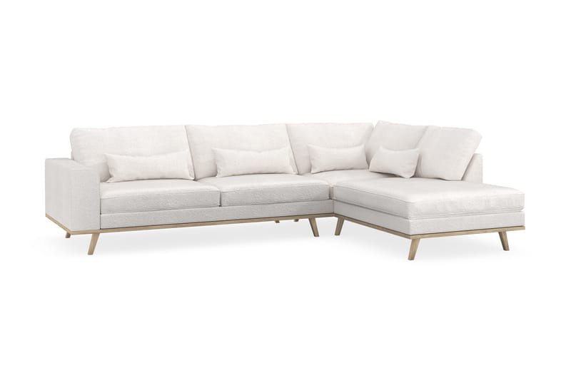 Copenhagen 4-personers Højrevendt L-formet Chaiselongsofa i Bouclé - Hvid - Møbler - Sofaer - Sofa med chaiselong