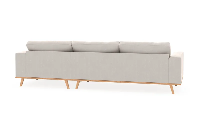 Copenhagen 4-personers Højrevendt L-formet Divansofa i Fløjl - Cremehvid - Møbler - Sofaer - Sofa med chaiselong