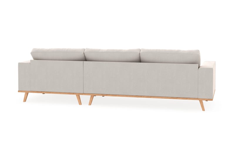 Copenhagen 4-personers Højrevendt L-formet Divansofa i Fløjl - Cremehvid - Møbler - Sofaer - Sofa med chaiselong