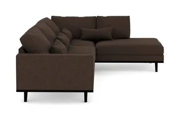 Copenhagen 4-personers Højrevendt L-formet Chaiselongsofa i Stof - Brun - Møbler - Sofaer - Sofa med chaiselong