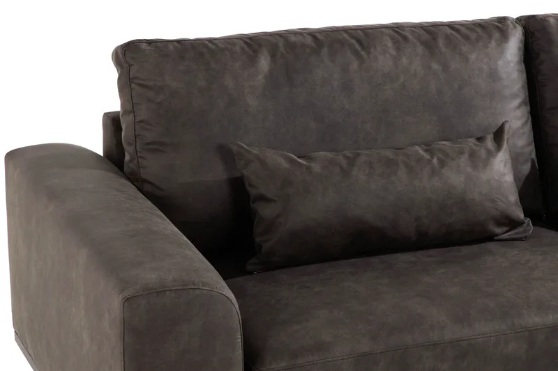 Copenhagen 4-personers Højrevendt L-formet Chaiselongsofa i Kunstlæder - Mørkegrå - Møbler - Sofaer - Sofa med chaiselong