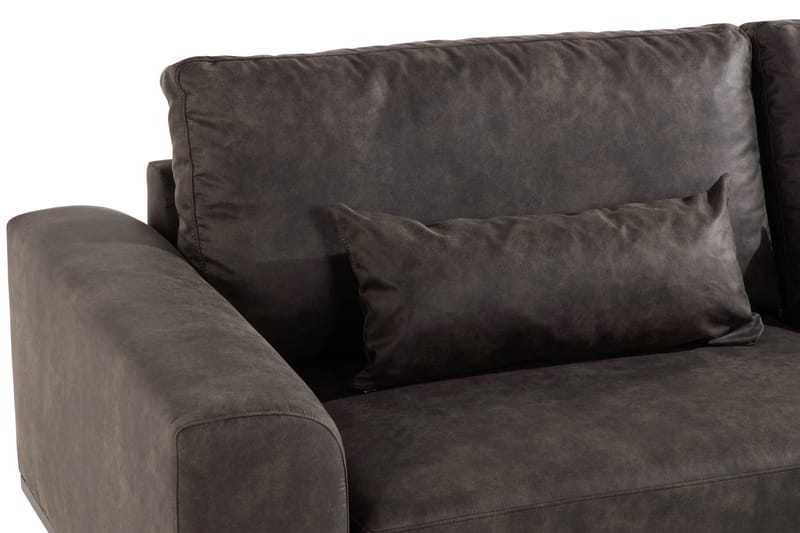 Copenhagen 4-personers Højrevendt L-formet Chaiselongsofa i Kunstlæder - Mørkegrå - Møbler - Sofaer - Sofa med chaiselong