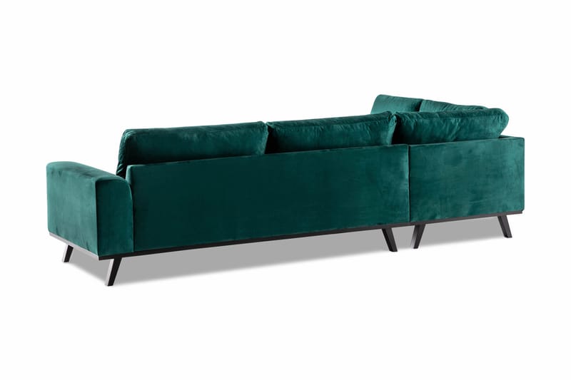 Copenhagen 4-personers Venstrevendt L-formet Chaiselongsofa i Fløjl - Grøn - Møbler - Sofaer - Sofa med chaiselong