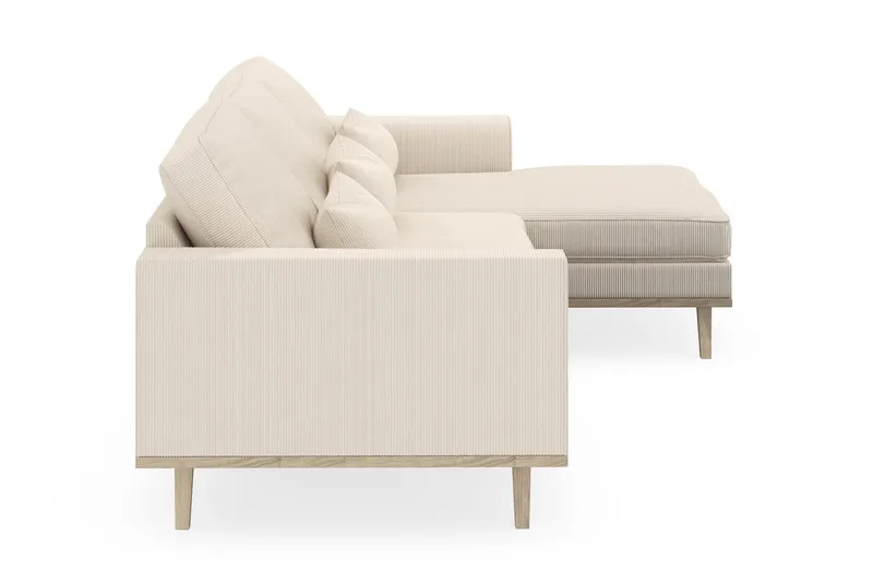 Copenhagen 4-personers Højrevendt L-formet Divansofa i Manchester - Beige - Møbler - Sofaer - Sofa med chaiselong