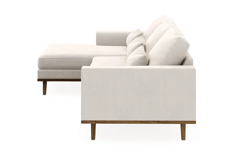 Copenhagen 4-personers Venstrevendt L-formet Divansofa i Fløjl - Cremehvid - Møbler - Sofaer - Sofa med chaiselong