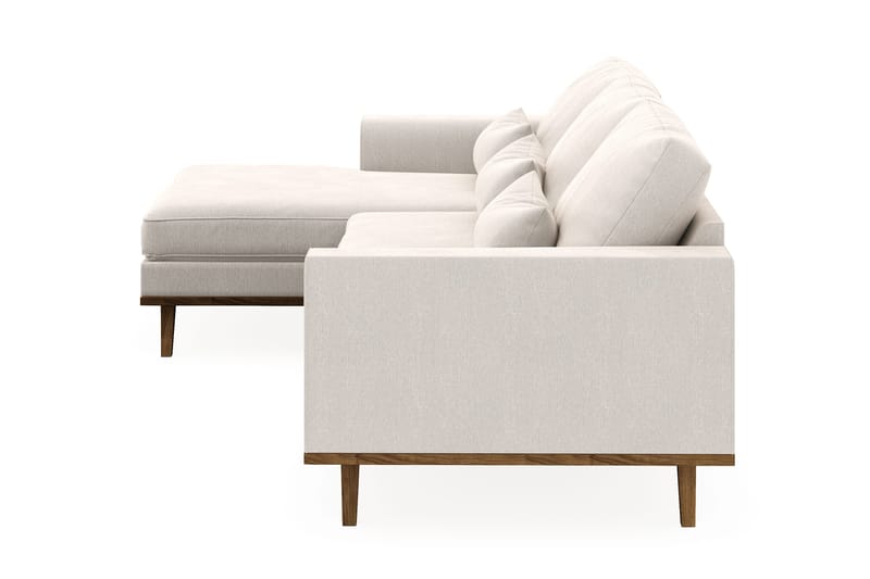 Copenhagen 4-personers Venstrevendt L-formet Divansofa i Fløjl - Cremehvid - Møbler - Sofaer - Sofa med chaiselong