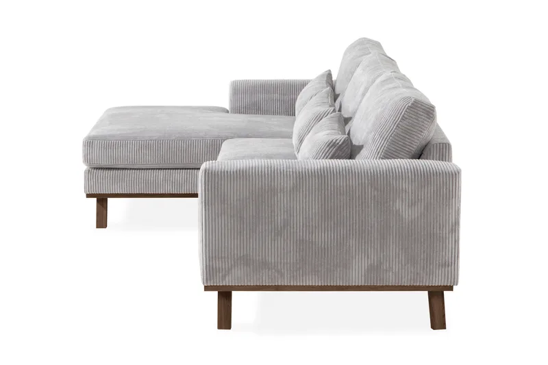 Copenhagen 4-personers Venstrevendt L-formet Divansofa i Manchester - Lysegrå - Møbler - Sofaer - Sofa med chaiselong