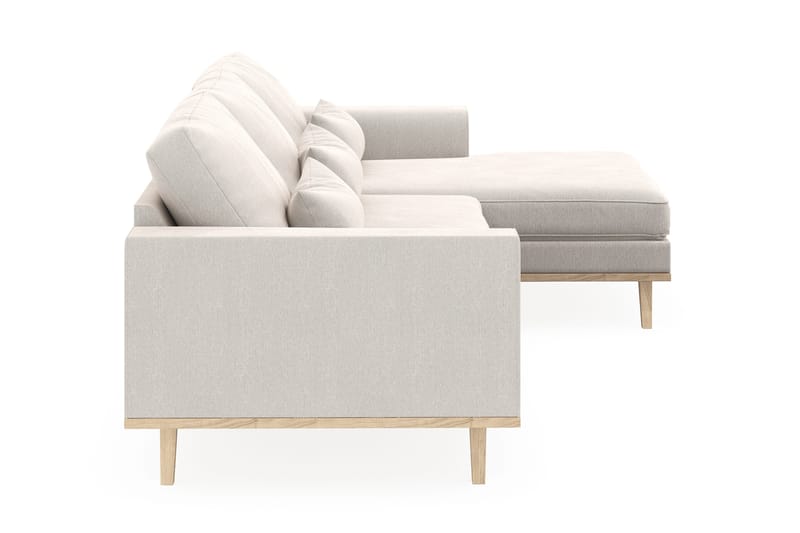 Copenhagen 4-personers Højrevendt L-formet Divansofa i Fløjl - Cremehvid - Møbler - Sofaer - Sofa med chaiselong