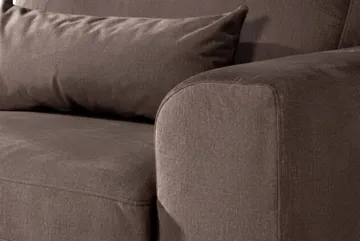 Copenhagen 4-personers venstrevendt L-formet chaiselongsofa i velour - Brun - Møbler - Sofaer - Sofa med chaiselong