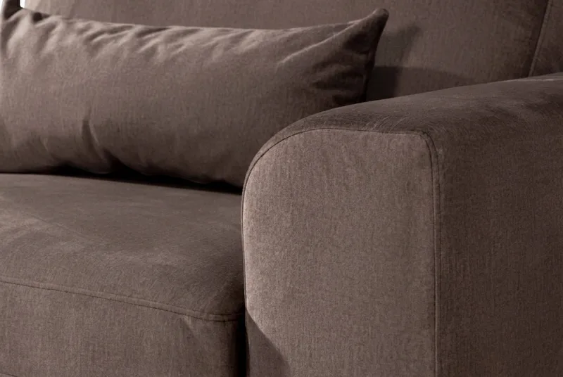 Copenhagen 4-personers venstrevendt L-formet chaiselongsofa i velour - Brun - Møbler - Sofaer - Sofa med chaiselong