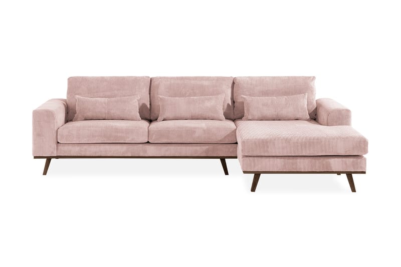 Copenhagen 4-personers Højrevendt L-formet Divansofa i Manchester - Rosa - Møbler - Sofaer - Sofa med chaiselong