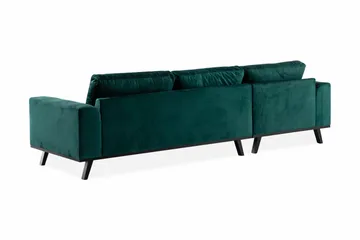 Copenhagen 4-personers Venstrevendt L-formet Divansofa i Fløjl - Grøn - Møbler - Sofaer - Sofa med chaiselong