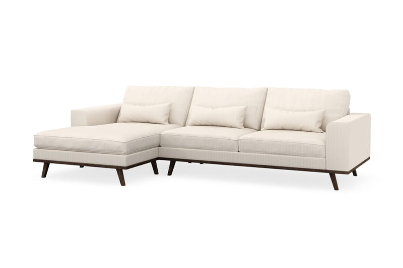 Copenhagen 4-personers Venstrevendt L-formet Divansofa i Manchester - Beige - Møbler - Sofaer - Sofa med chaiselong