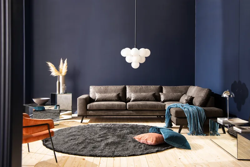 Copenhagen 4-personers Højrevendt L-formet Chaiselongsofa i Kunstlæder - Mørkegrå - Møbler - Sofaer - Sofa med chaiselong