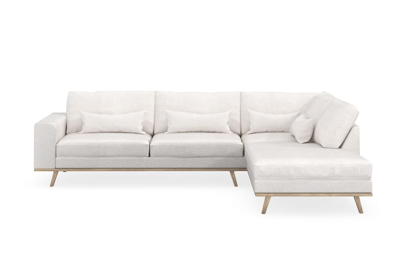 Copenhagen 4-personers Højrevendt L-formet Chaiselongsofa i Bouclé - Hvid - Møbler - Sofaer - Sofa med chaiselong