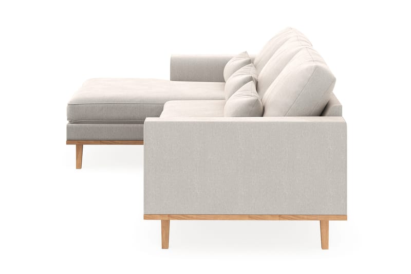 Copenhagen 4-personers Venstrevendt L-formet Divansofa i Fløjl - Cremehvid - Møbler - Sofaer - Sofa med chaiselong