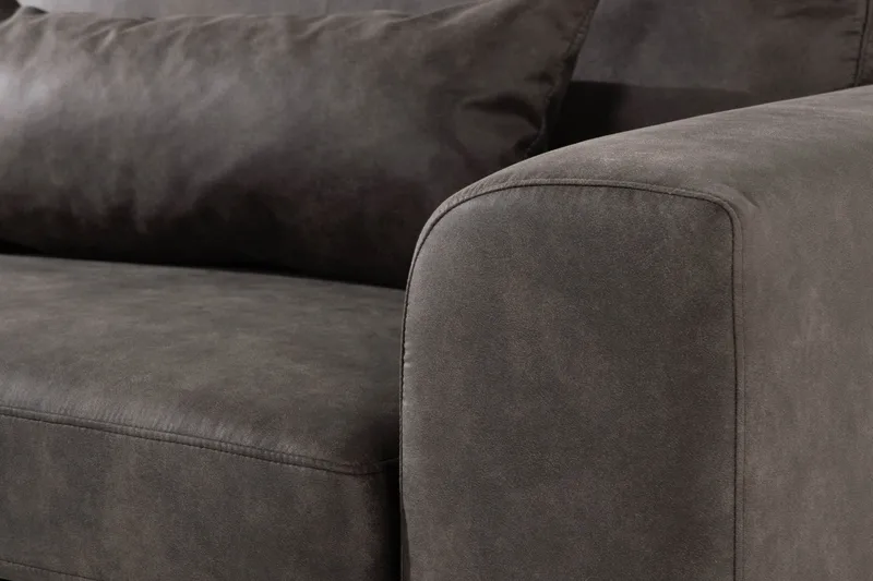 Copenhagen 4-personers Venstrevendt L-formet Chaiselongsofa i Kunstlæder - Mørkegrå - Møbler - Sofaer - Sofa med chaiselong