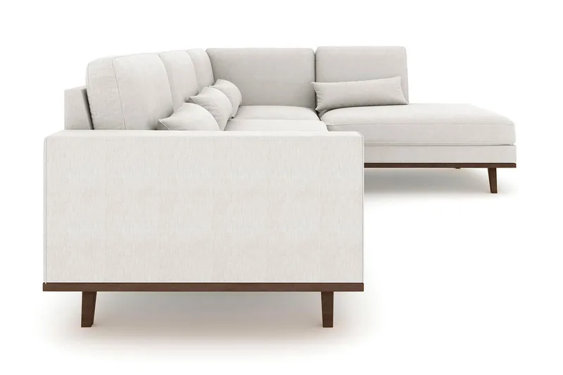 Copenhagen 4-personers Højrevendt L-formet Chaiselongsofa i Stof - Lysegrå - Møbler - Sofaer - Sofa med chaiselong