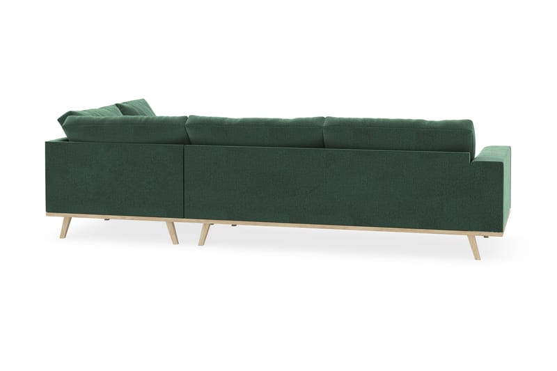 Copenhagen 4-personers Højrevendt L-formet Chaiselongsofa i Fløjl - Mørkegrøn - Møbler - Sofaer - Sofa med chaiselong