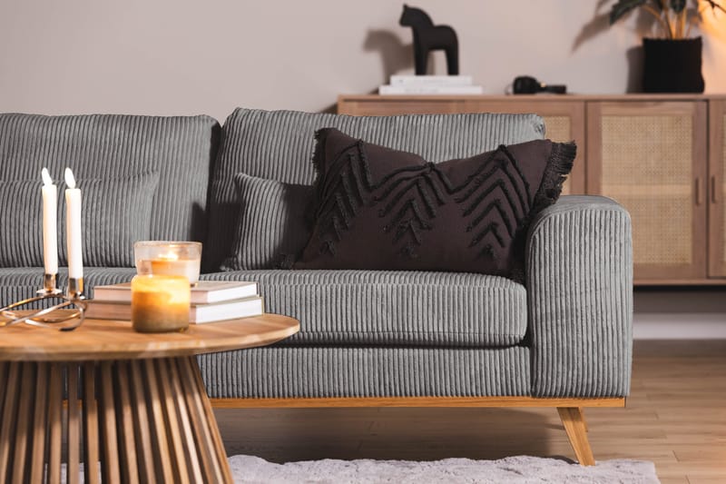 Copenhagen 4-personers Venstrevendt L-formet Divansofa i Manchester - Mørkegrå - Møbler - Sofaer - Sofa med chaiselong