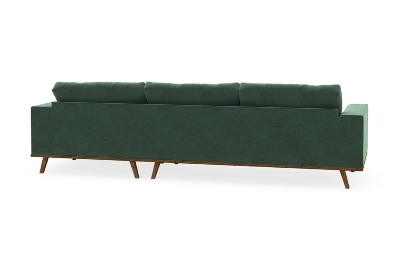 Copenhagen 4-personers Højrevendt L-formet Divansofa i Fløjl - Mørkegrøn - Møbler - Sofaer - Sofa med chaiselong