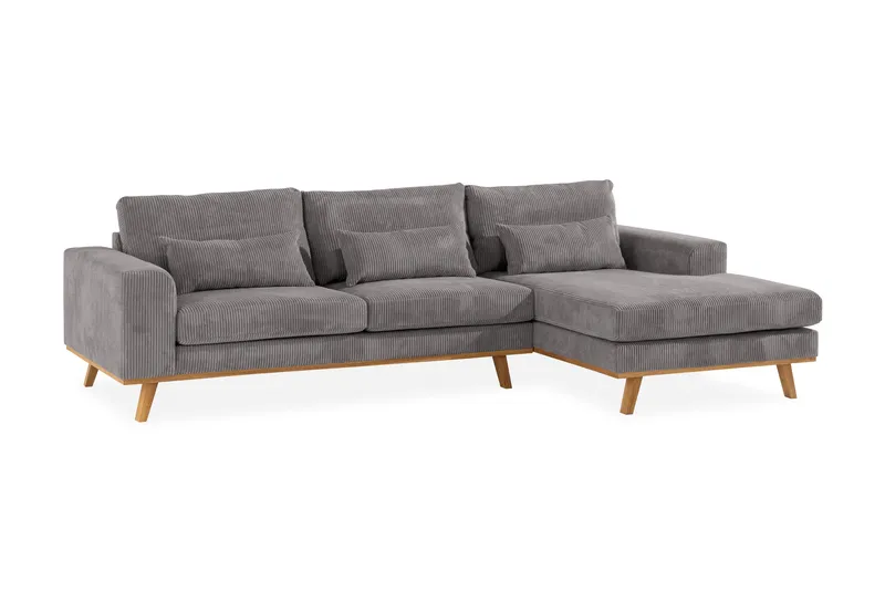 Copenhagen 4-personers Højrevendt L-formet Divansofa i Manchester - Mørkegrå - Møbler - Sofaer - Sofa med chaiselong
