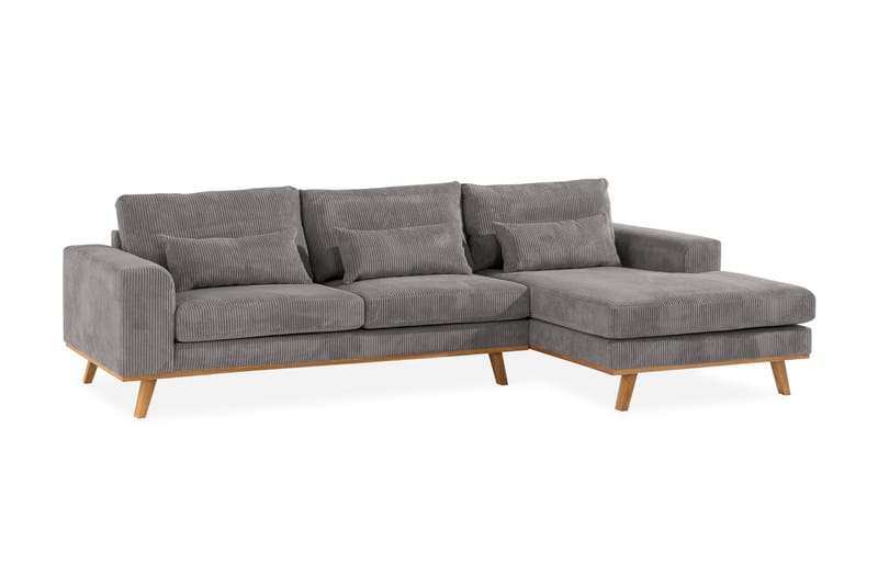 Copenhagen 4-personers Højrevendt L-formet Divansofa i Manchester - Mørkegrå - Møbler - Sofaer - Sofa med chaiselong