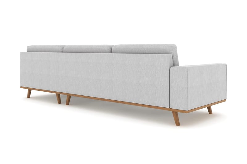 Copenhagen 4-personers Højrevendt L-formet Chaiselongsofa i Stof - Grå - Møbler - Sofaer - Sofa med chaiselong