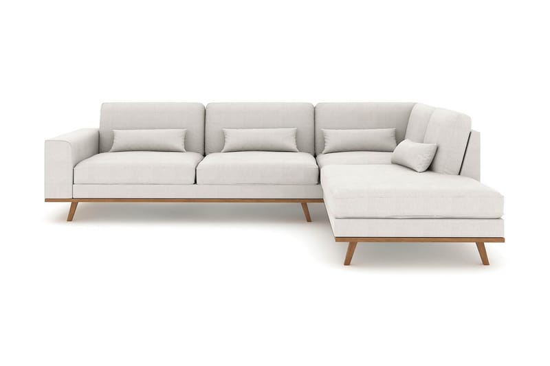 Copenhagen 4-personers Højrevendt L-formet Chaiselongsofa i Stof - Lysegrå - Møbler - Sofaer - Sofa med chaiselong