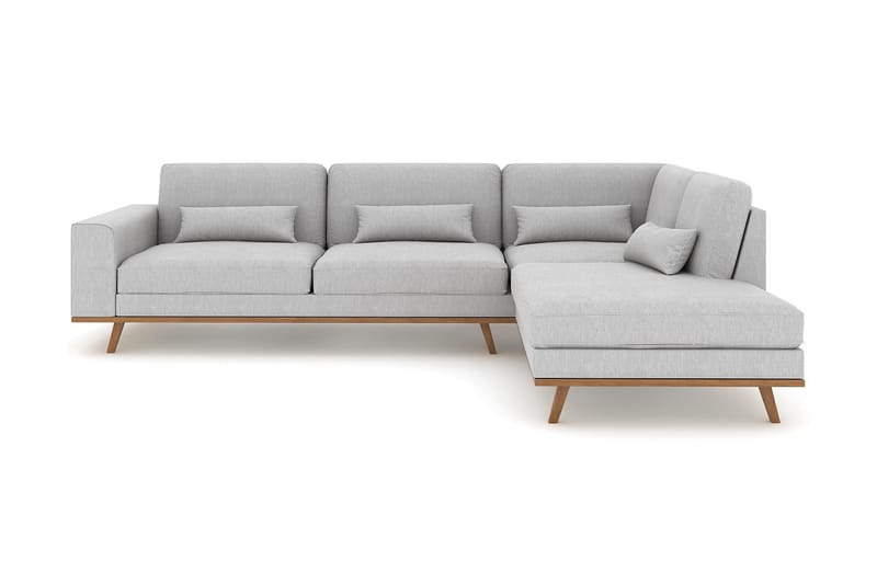 Copenhagen 4-personers Højrevendt L-formet Chaiselongsofa i Stof - Grå - Møbler - Sofaer - Sofa med chaiselong