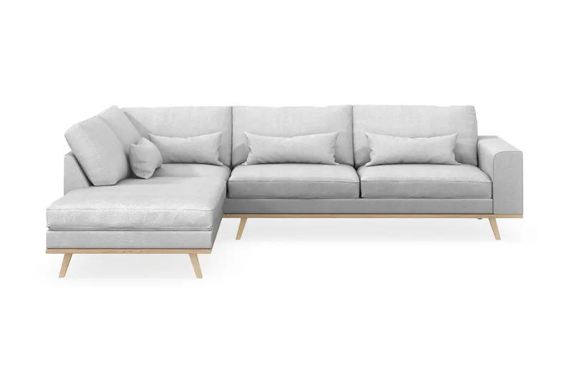 Copenhagen 4-personers Venstrevendt L-formet Chaiselongsofa i Stof - Lysegrå - Møbler - Sofaer - Sofa med chaiselong