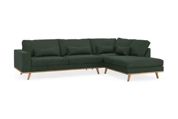 Copenhagen 4-personers Højrevendt L-formet Chaiselongsofa i Manchester - Mørkegrøn - Møbler - Sofaer - Sofa med chaiselong