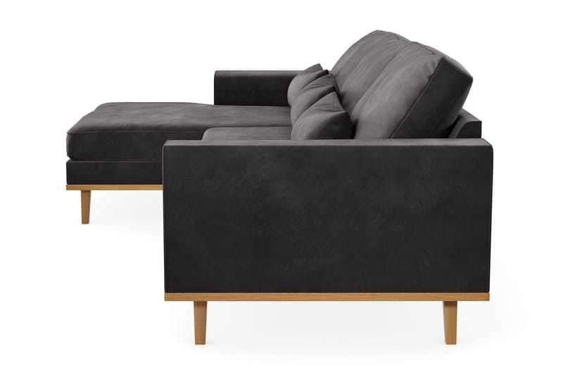 Copenhagen 4-personers Venstrevendt L-formet Divansofa i Fløjl - Mørkegrå - Møbler - Sofaer - Sofa med chaiselong