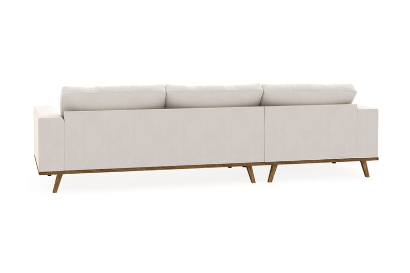 Copenhagen 4-personers Venstrevendt L-formet Divansofa i Fløjl - Cremehvid - Møbler - Sofaer - Sofa med chaiselong