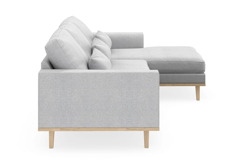 Copenhagen 4-personers Højrevendt L-formet Divansofa i Stof - Lysegrå - Møbler - Sofaer - Sofa med chaiselong