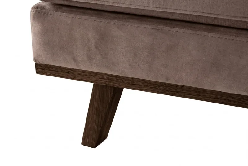 Copenhagen 4-personers venstrevendt L-formet chaiselongsofa i velour - Brun - Møbler - Sofaer - Sofa med chaiselong