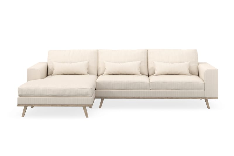 Copenhagen 4-personers Venstrevendt L-formet Divansofa i Manchester - Beige - Møbler - Sofaer - Sofa med chaiselong