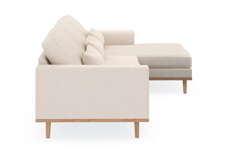 Copenhagen 4-personers Højrevendt L-formet Divansofa i Manchester - Beige - Møbler - Sofaer - Sofa med chaiselong