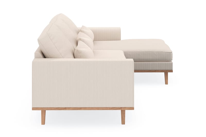 Copenhagen 4-personers Højrevendt L-formet Divansofa i Manchester - Beige - Møbler - Sofaer - Sofa med chaiselong