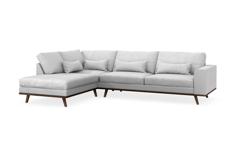 Copenhagen 4-personers Venstrevendt L-formet Chaiselongsofa i Stof - Lysegrå - Møbler - Sofaer - Sofa med chaiselong