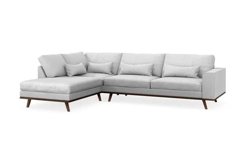 Copenhagen 4-personers Venstrevendt L-formet Chaiselongsofa i Stof - Lysegrå - Møbler - Sofaer - Sofa med chaiselong