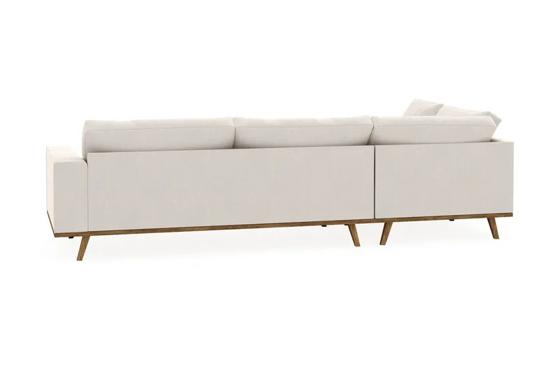 Copenhagen 4-personers Venstrevendt L-formet Chaiselongsofa i Fløjl - Cremehvid - Møbler - Sofaer - Sofa med chaiselong