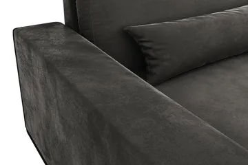 Copenhagen 4-personers Venstrevendt L-formet Chaiselongsofa i Fløjl - Mørkegrå - Møbler - Sofaer - Sofa med chaiselong