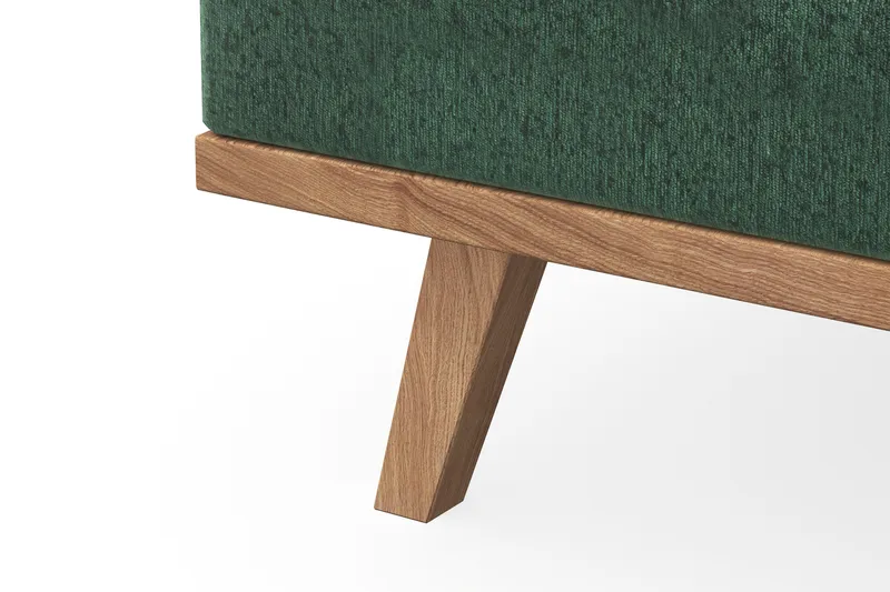 Copenhagen 4-personers Venstrevendt L-formet Chaiselongsofa i Fløjl - Mørkegrøn - Møbler - Sofaer - Sofa med chaiselong