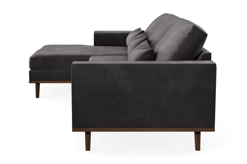 Copenhagen 4-personers Venstrevendt L-formet Divansofa i Fløjl - Mørkegrå - Møbler - Sofaer - Sofa med chaiselong