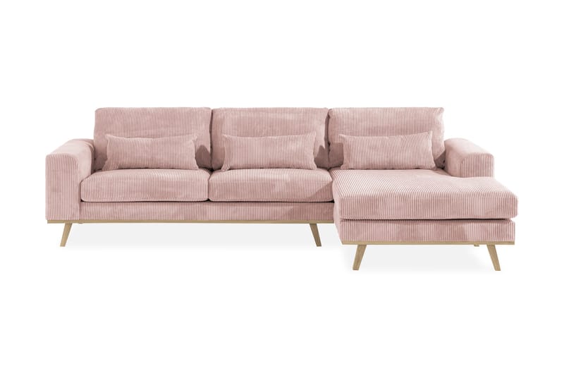 Copenhagen 4-personers Højrevendt L-formet Divansofa i Manchester, Rosa