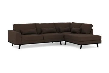 Copenhagen 4-personers Højrevendt L-formet Chaiselongsofa i Stof - Brun - Møbler - Sofaer - Sofa med chaiselong